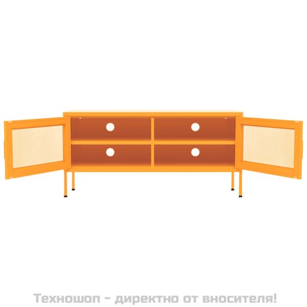 ТВ шкаф, горчица жълто, 105x35x50 см, стомана