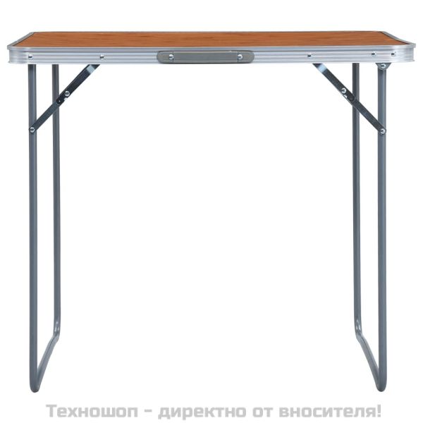 Сгъваема къмпинг маса с метална рамка, 80x60 см