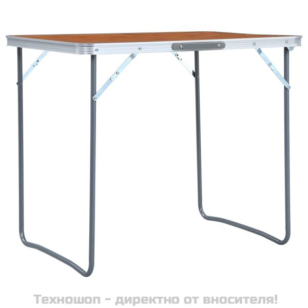 Сгъваема къмпинг маса с метална рамка, 80x60 см