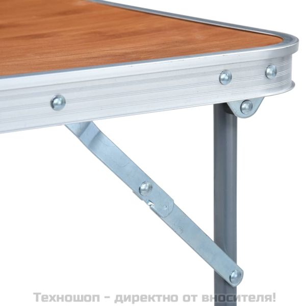Сгъваема къмпинг маса с метална рамка, 80x60 см
