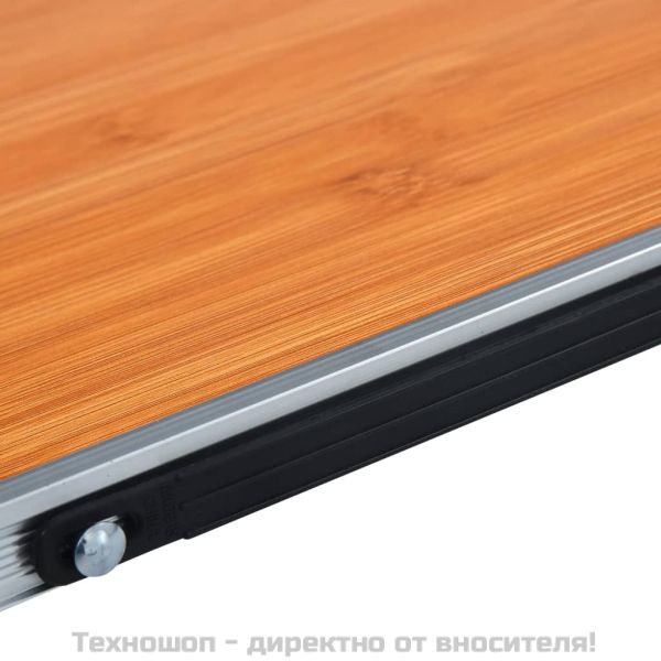 Сгъваема къмпинг маса, кафява, алуминий, 60x40 см