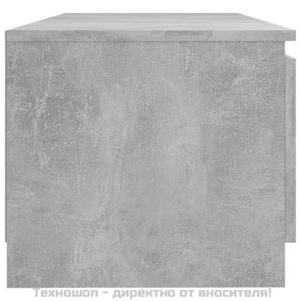 ТВ шкаф с LED осветление, бетонно сив, 140x40x36 см