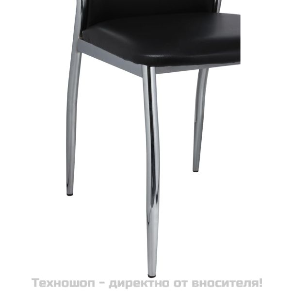 Трапезни столове, 2 бр, черни, изкуствена кожа