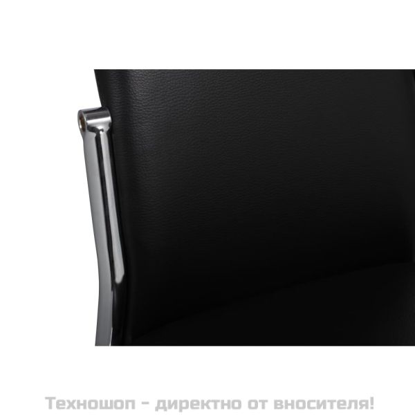 Трапезни столове, 2 бр, черни, изкуствена кожа