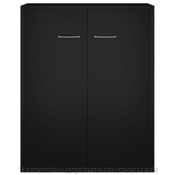 Сайдборд, черен, 60x30x75 см, инженерно дърво