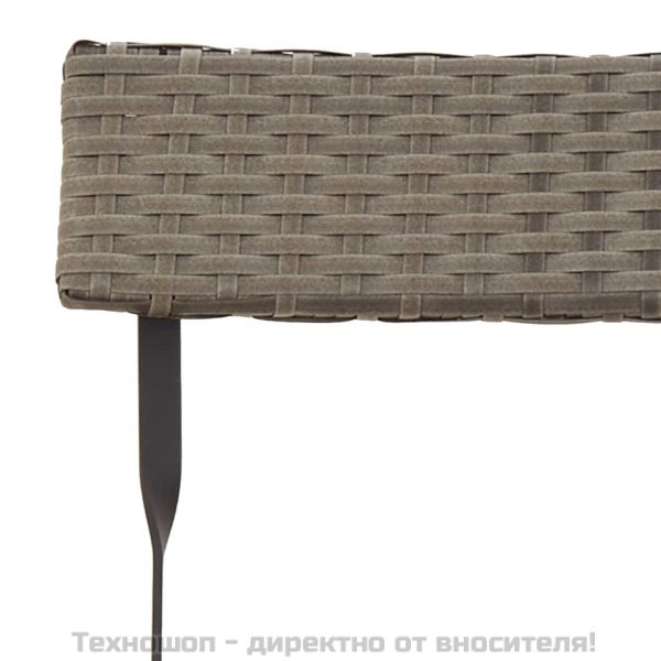 Сгъваеми бистро столове, 6 бр, сив, полиратан и стомана