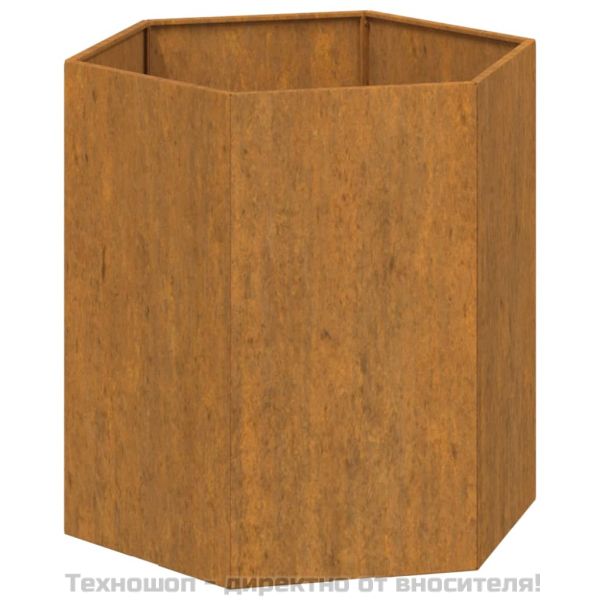 Кашпа, ръждиво, 40x40x45 см, кортенова стомана