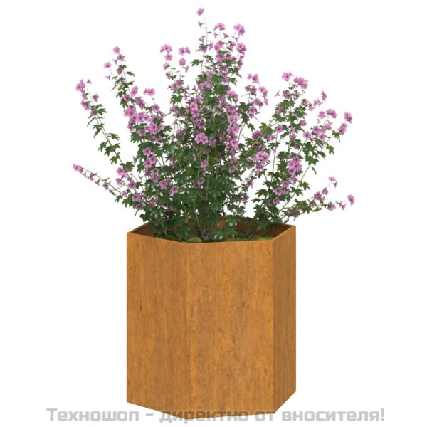 Кашпа, ръждиво, 40x40x45 см, кортенова стомана