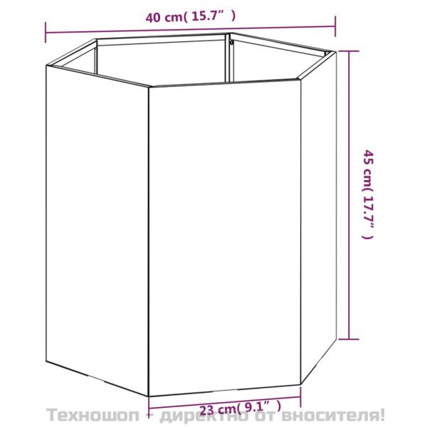Кашпа, ръждиво, 40x40x45 см, кортенова стомана