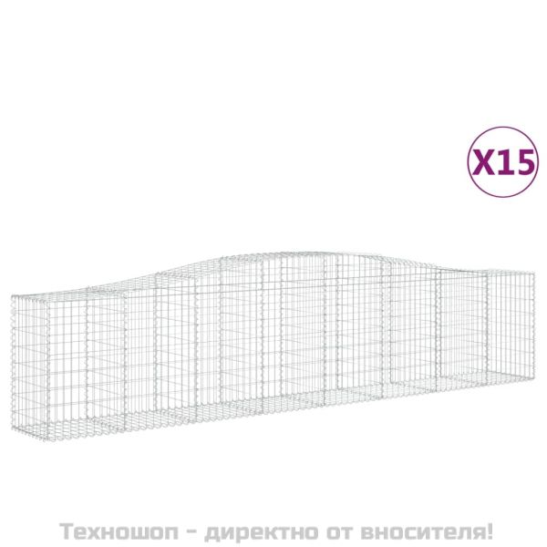 Габионни кошници арка 15 бр 400x50x80/100 см поцинковано желязо