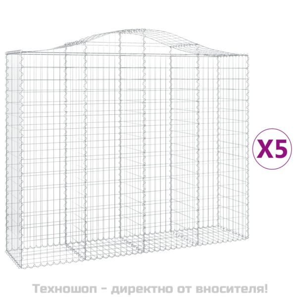 Габионни кошници арка 5 бр 200x50x160/180 см поцинковано желязо