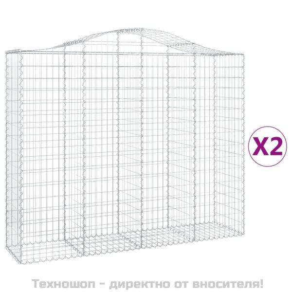 Габионни кошници арка 2 бр 200x50x160/180 см поцинковано желязо