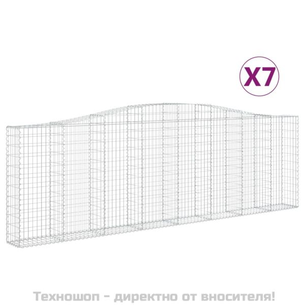 Габионни кошници арка 7 бр 400x30x120/140 см поцинковано желязо