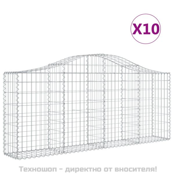 Габионни кошници арка 10 бр 200x30x80/100 см поцинковано желязо