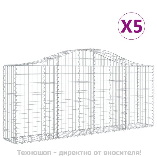 Габионни кошници арка 5 бр 200x30x80/100 см поцинковано желязо