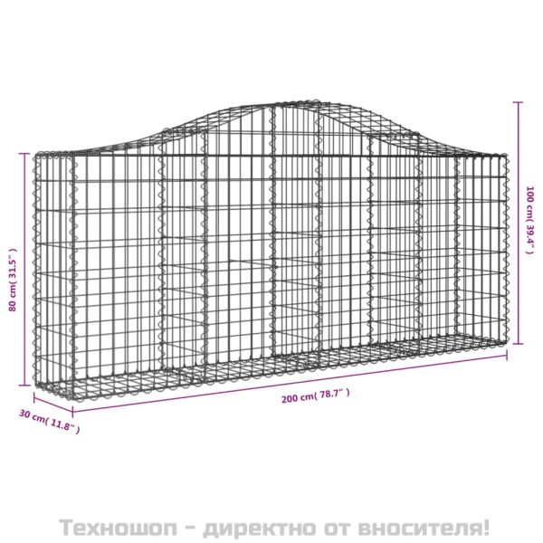 Габионни кошници арка 5 бр 200x30x80/100 см поцинковано желязо