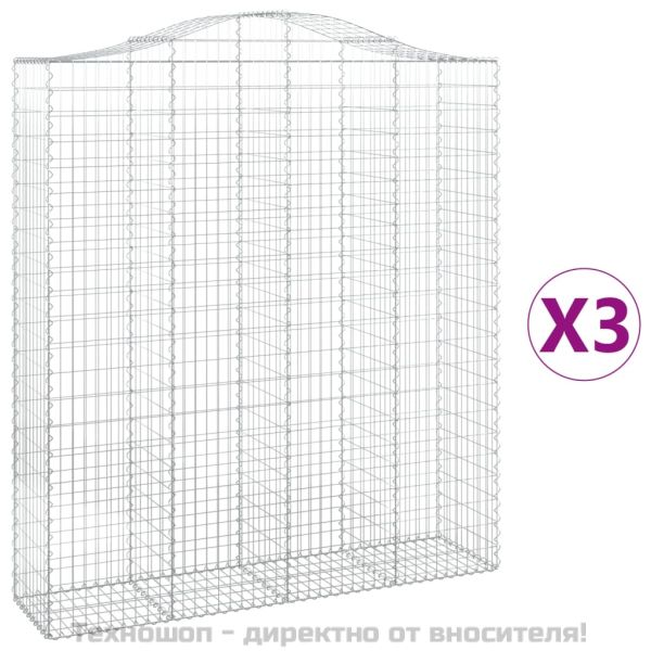 Габионни кошници арка 3 бр 200x50x220/240 см поцинковано желязо