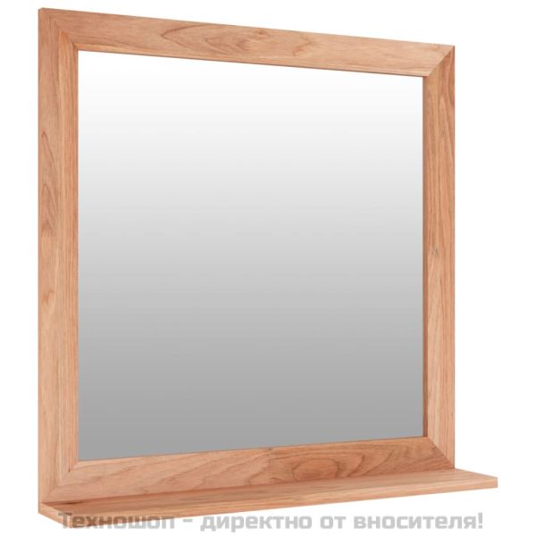 Стенно огледало, 55x55 см, орехово дърво масив