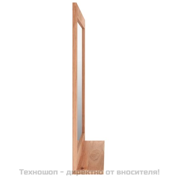 Стенно огледало, 55x55 см, орехово дърво масив