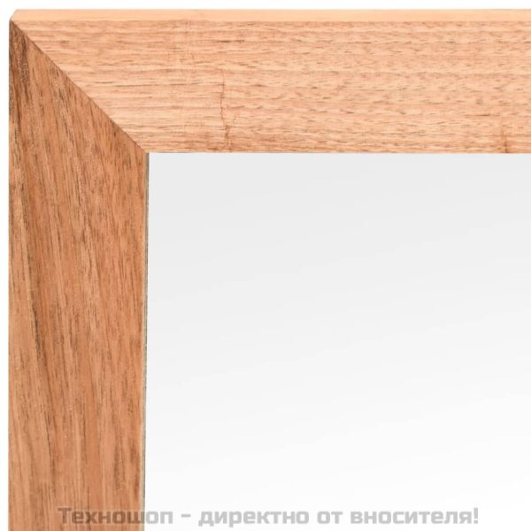 Стенно огледало, 55x55 см, орехово дърво масив