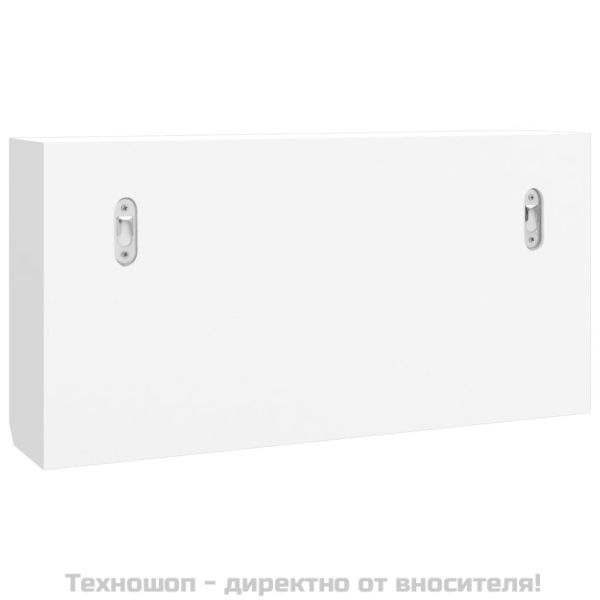 Шкаф за ключове бял 40x8,5x20 см инженерно дърво и стомана