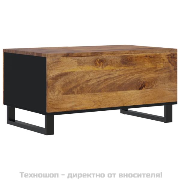 Маса за кафе, 80x50x40 см, манго масив и инженерно дърво