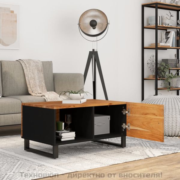 Маса за кафе, 80x50x40 см, акация масив и инженерно дърво