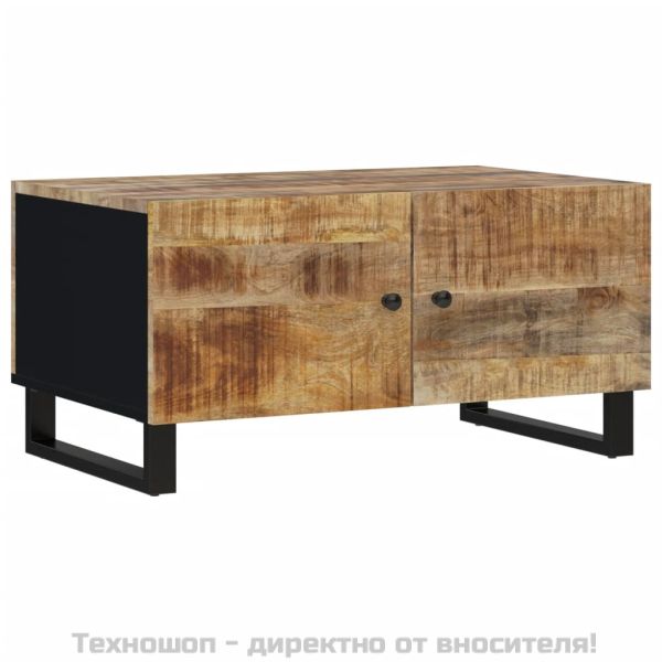 Маса за кафе, 80x50x40 см, манго масив и инженерно дърво