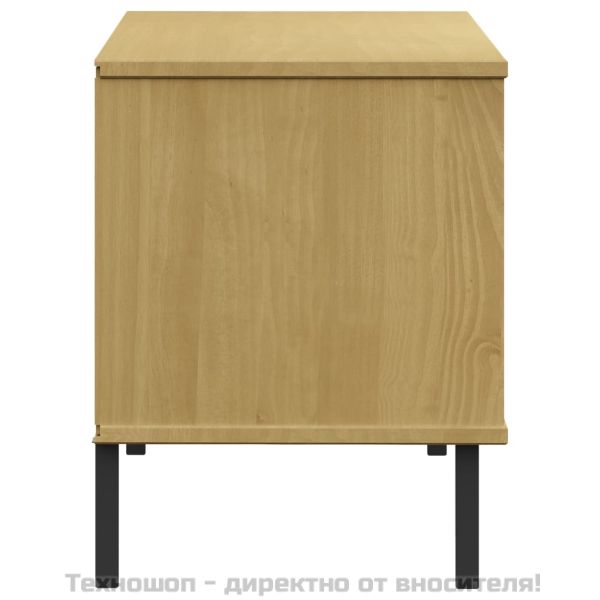 Етажерка за обувки метални крака кафява 106x35x45 см масив OSLO