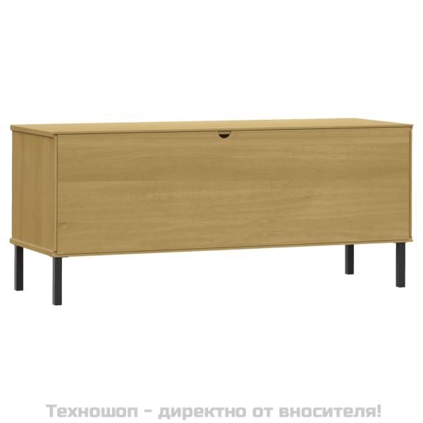 Етажерка за обувки метални крака кафява 106x35x45 см масив OSLO