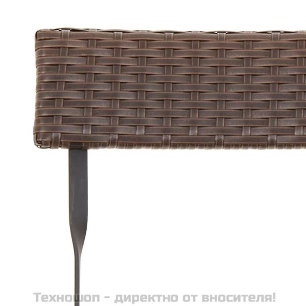 Сгъваеми бистро столове, 2 бр, кафяви, полиратан и стомана