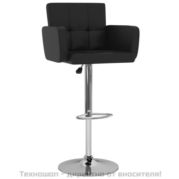 Бар табуретки, 2 бр, черни, изкуствена кожа