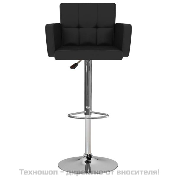 Бар табуретки, 2 бр, черни, изкуствена кожа