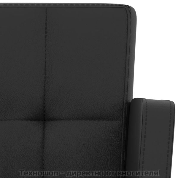 Бар табуретки, 2 бр, черни, изкуствена кожа