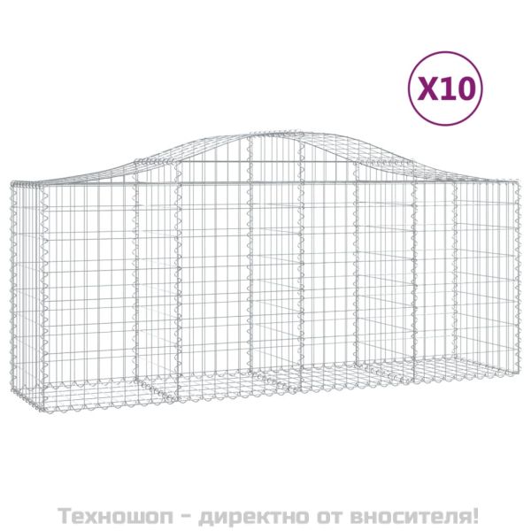 Габионни кошници арка 10 бр 200x50x80/100 см поцинковано желязо