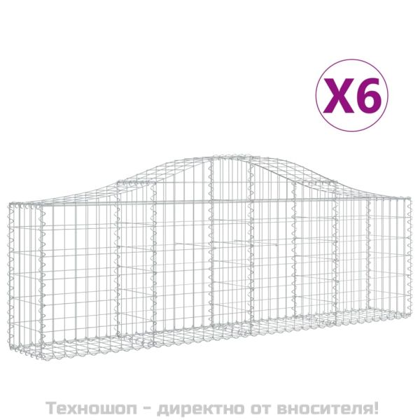 Габионни кошници арка 6 бр 200x30x60/80 см поцинковано желязо
