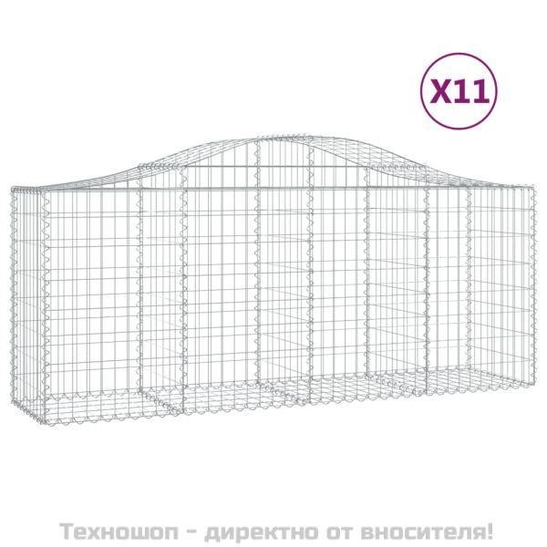 Габионни кошници арка 11 бр 200x50x80/100 см поцинковано желязо