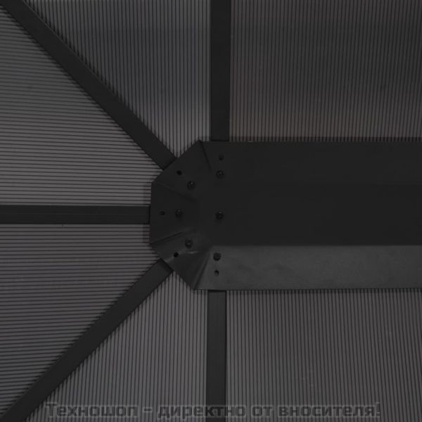 Шатра с покрив, алуминий, 4x3x2,6 м, черна