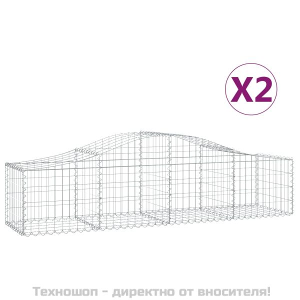 Габионни кошници арка 2 бр 200x50x40/60 см поцинковано желязо