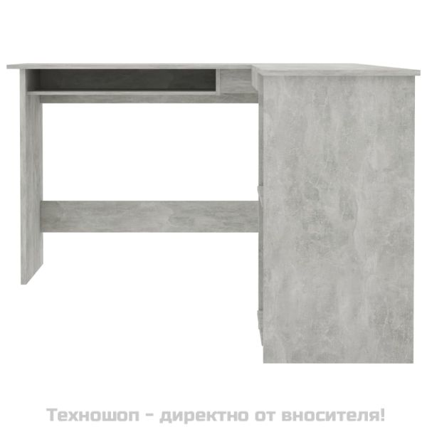 Г-образно ъглово бюро бетонно сив 120x140x75 см инженерно дърво