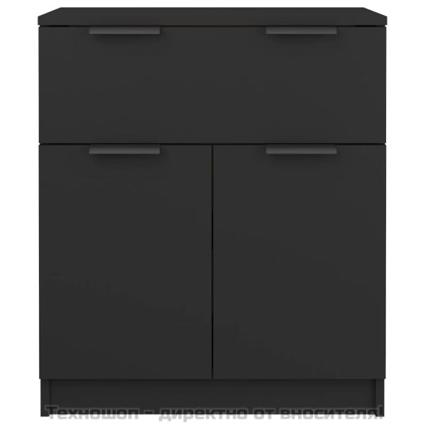 Сайдборд, черен, 60x30x70 см, инженерно дърво