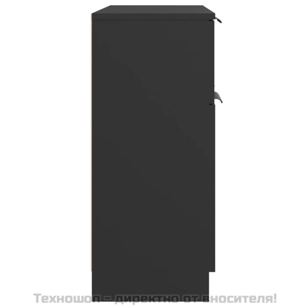 Сайдборд, черен, 60x30x70 см, инженерно дърво