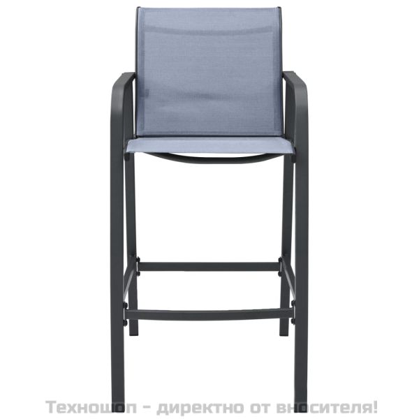 Градински бар столове, 2 бр, сиви, textilene