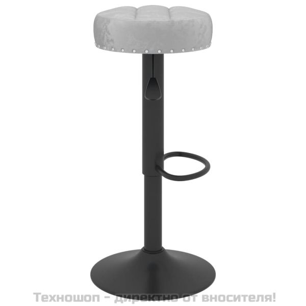 Бар табуретки, 2 бр, сиви, кадифе