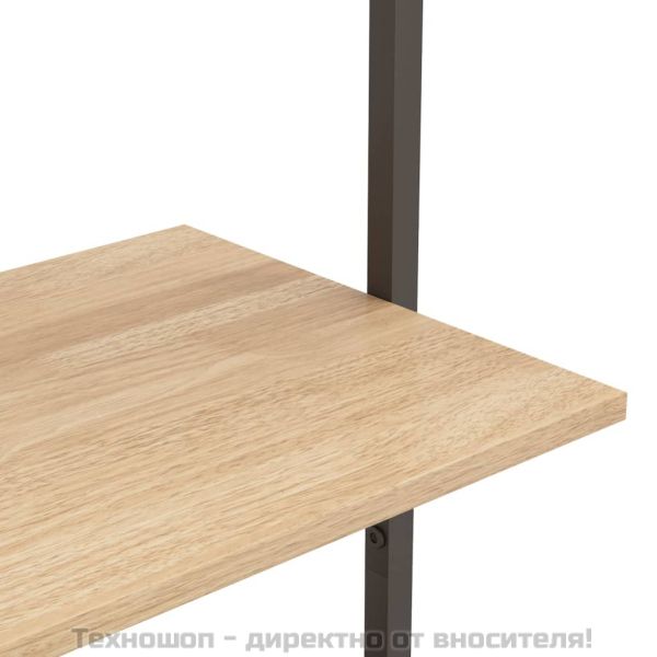 Етажерка стълба с 3 рафта светлокафяво и черно 64x35x120,5 см