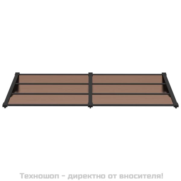 Навес за врата, черен, 199x90 см, поликарбонат