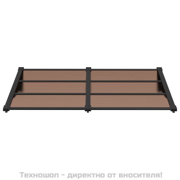 Навес за врата, черен, 152,5x90 см, поликарбонат