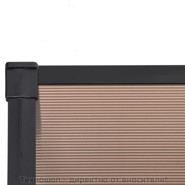 Навес за врата, черен, 152,5x90 см, поликарбонат