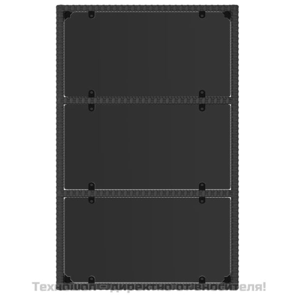 Градински лаундж комплект с възглавници 4 части черен полиратан