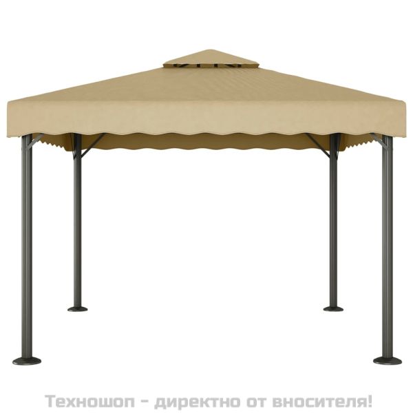 Шатра, таупе, 3x3 м, алуминий и стомана